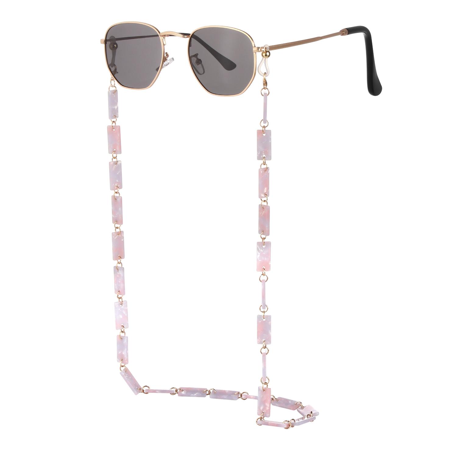 

Ремешок для очков вокруг шеи, цепочки для солнцезащитных очков для женщин, акриловая цепочка для маски, держатель для черепаховой маски Pink