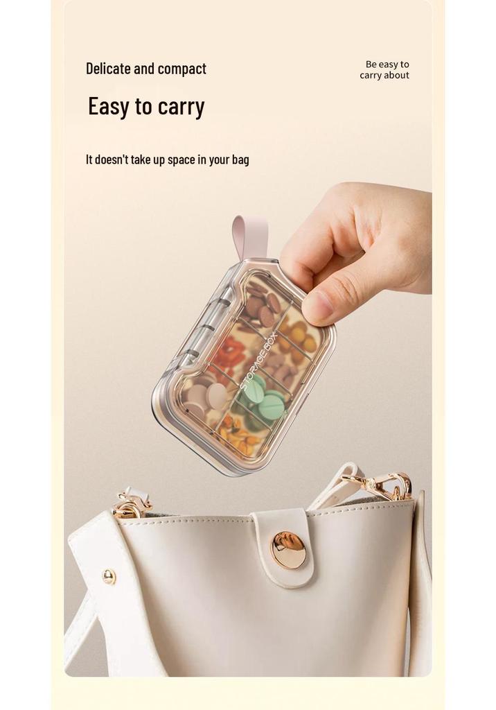 7-Compartment Portable Pill Box for Weekly Medication, 3 Meals a Day, Compact Carry-On Storage