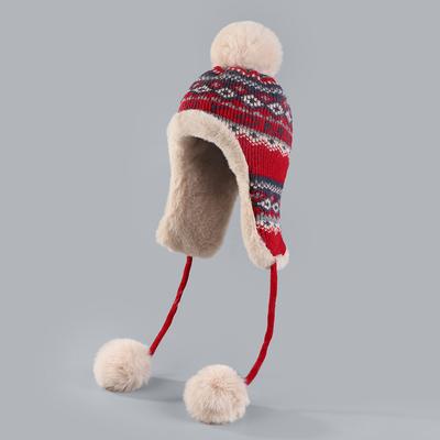 Winter Hat with Ear Flaps Warm Autumn and Winter Plush Ear Flapper Hat Windproof Versatile Ear Protection  Ski Cap