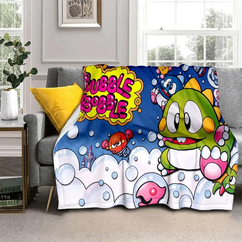 Bubble Bobble Cartoon Game Gamer 3D Blanket,Soft Throw Blanket for Home Bedroom Bed Sofa Picnic Travel Office Cover Blanket Kids