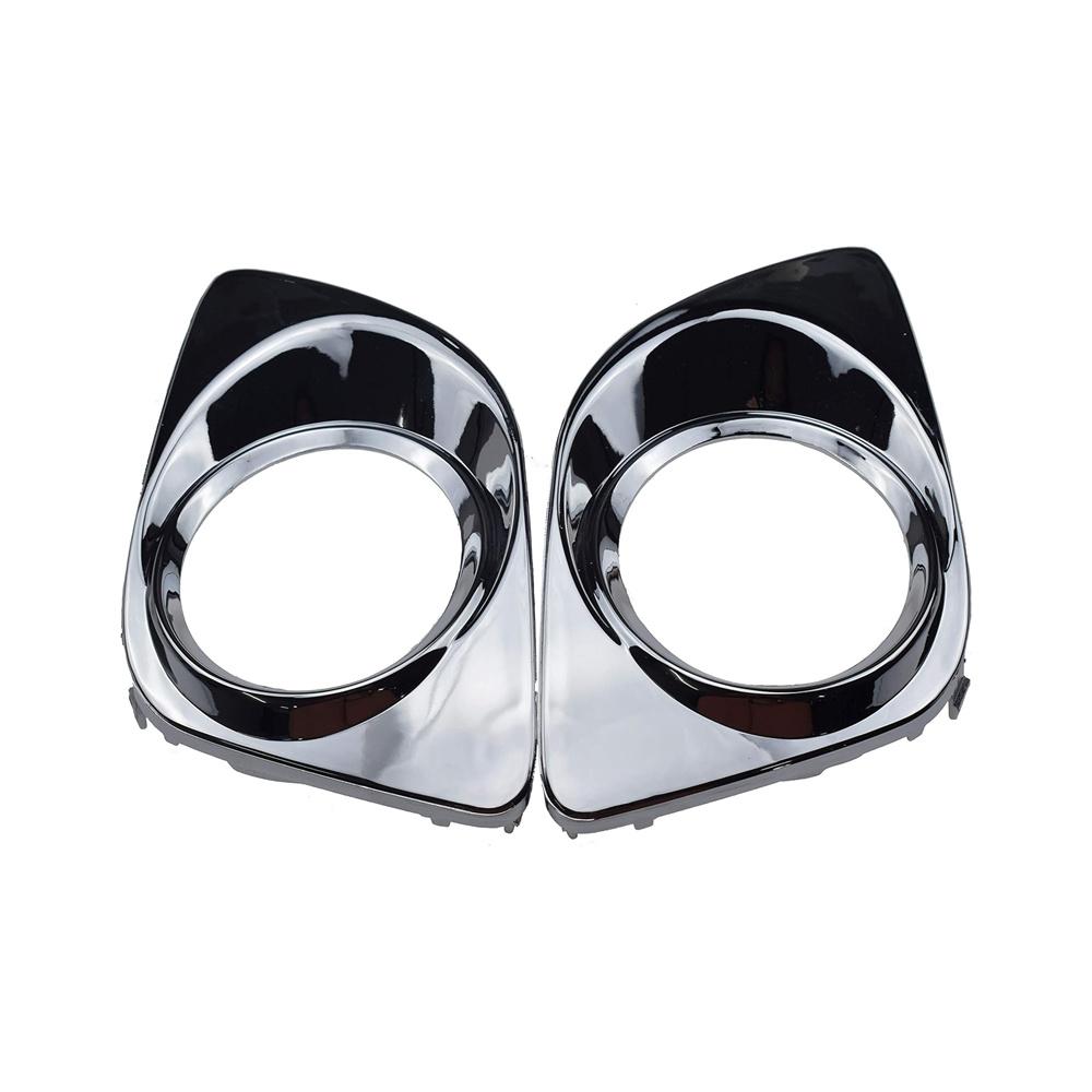 Left & Right Front Bumper Fog Light Trim Chrome Fits For Toyota Venza 2009-2012