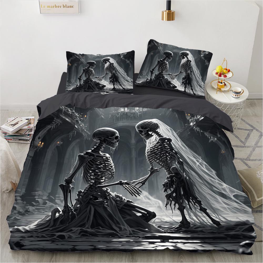 

Комплект постельного белья Роза Череп Знаменитое Аниме Комплекты пододеяльников Одеяло Постельное белье Полуторный Двуспальный Кинг Односпальный Размер Дропшиппинг Подарок EU Single 135x200cm