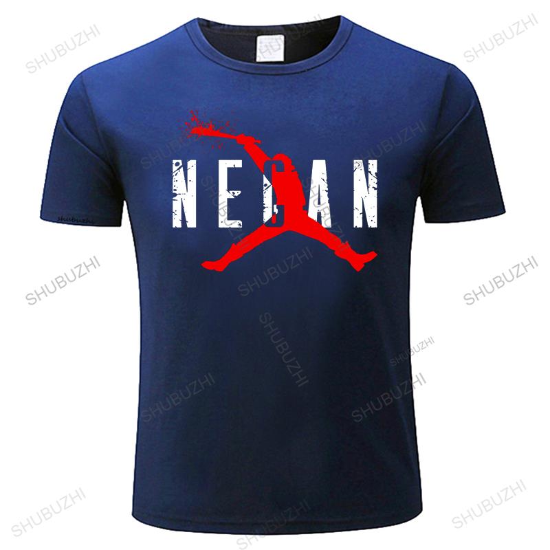 man summer tee-shirt Print T-shirts Men Boy The Walking Dead Negan Lucille Men Tshirt Short Sleeve Cotton Custom Team Clothing