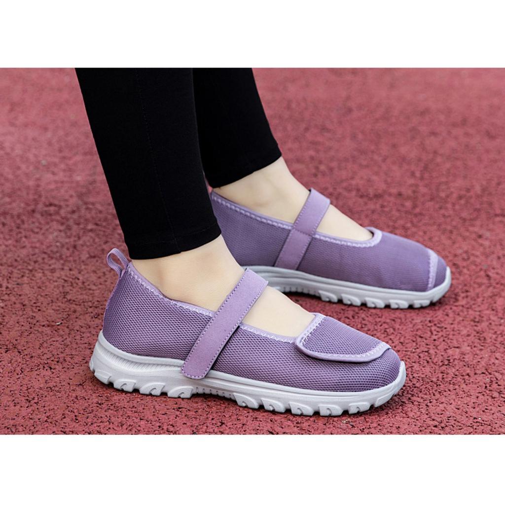 Ladies' Barefoot Walking Shoes, Velcro Adjustable Flat Shoes, Arthritis Edema Casual Shoes, Breathable and Convenient Slip In Sports Shoes