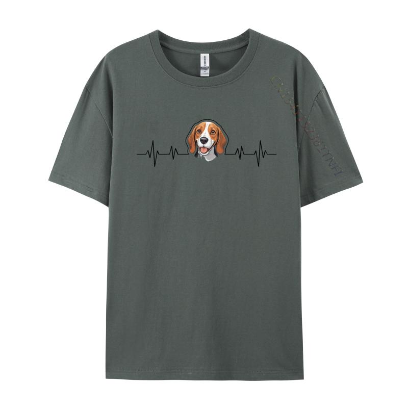 Beagle Heartbeat Cute Dog Tshirt Anime Printed T Shirt Gift Tops T Shirt Discount Cotton Comfortable Tight Unisex