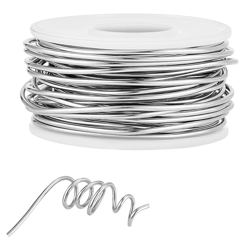 

AHANDMAKER 32.8 FT 15 Gauge Stainless Steel 316L Wire, 1.5mm Soft Stainless Steel Wire, Round Metal Craft Wire for Sculpting, DIY Jewelry Making, 1