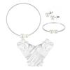 Funkelndes Strass-Halsband mit elegantem Satin-Handschuhen - 4-teiliges Kinder-Halsketten-Set für den täglichen Gebrauch, Party, Geschenk