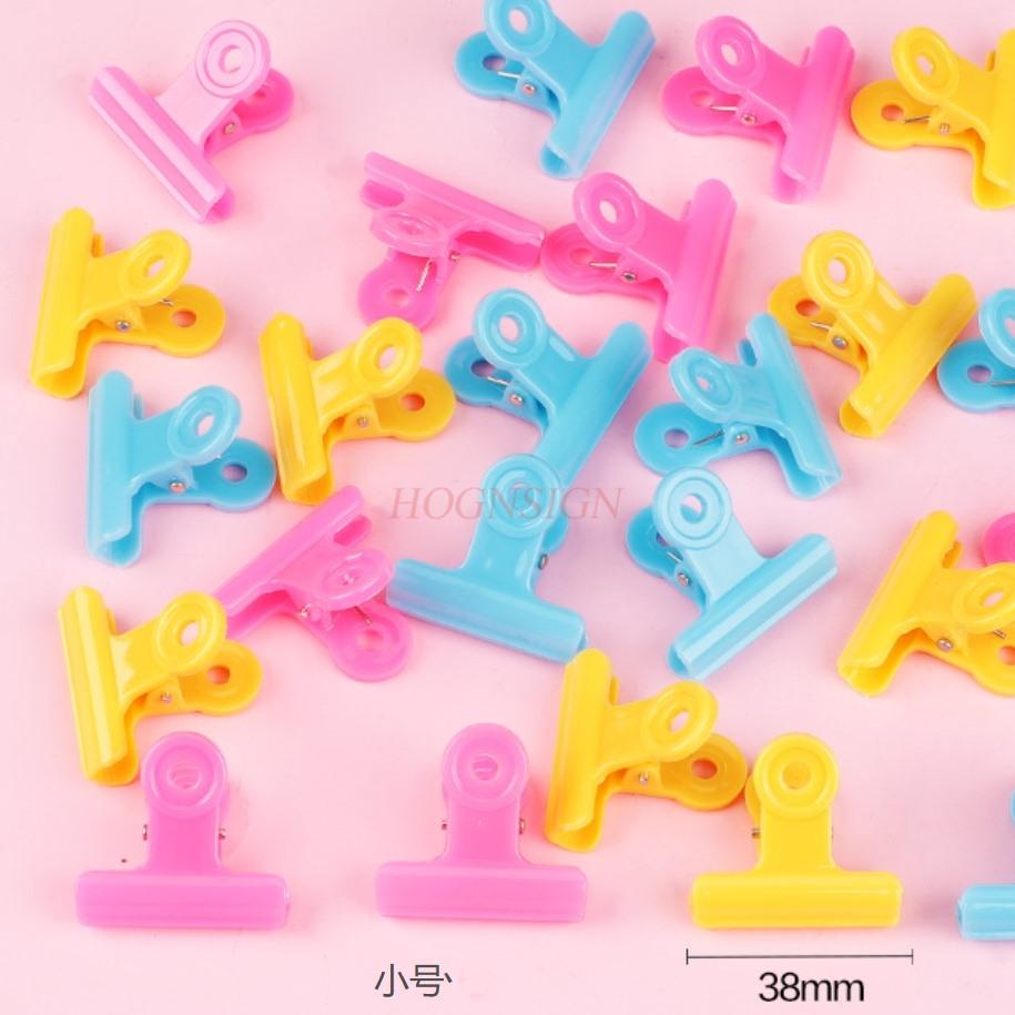 6pcs Clip Small Fresh Color Plastic Clip Multi functional Cute Book  Clip Long Tail Ticket Clip Student Exam Paper
