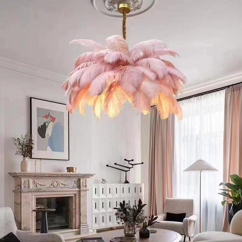 Postmodern Creative Feather LED Chandelier for Hotel, Club, Living Room, Bedroom