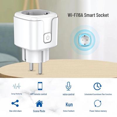European Alexa Smart Plug WiFi Timer Switch 20A Remote Control Socket for Smart Homes