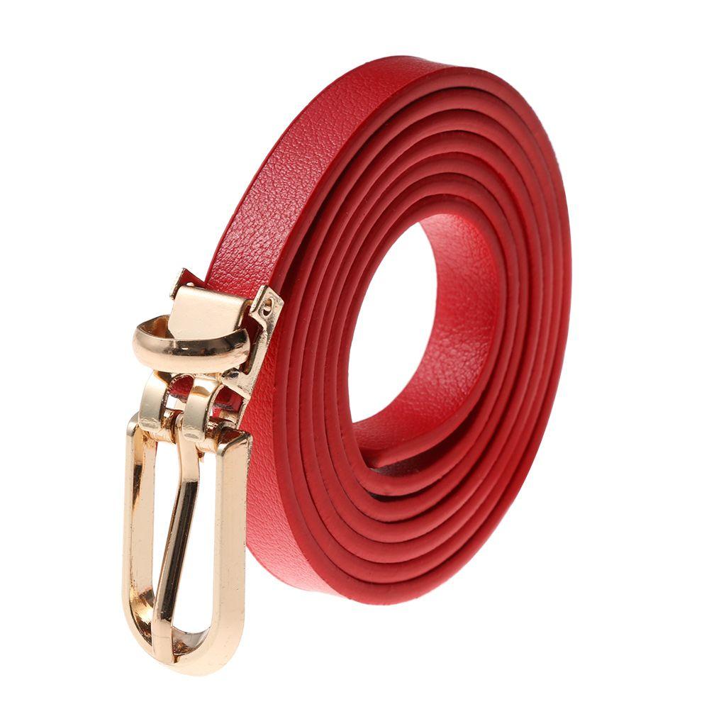 Girls Sweater Candy Color Dress Strap Thin Skinny Waistband Faux Leather Belts Adjustable Belt