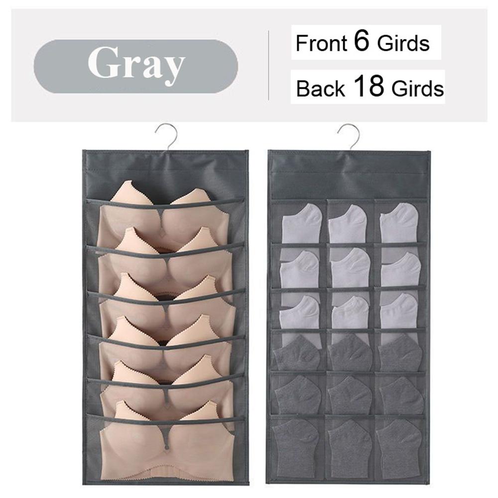 

Двусторонняя подвесная сумка для хранения нижнего белья, носков, бюстгальтеров, домашняя подвесная сумка для гардероба, современный простой стиль, складная сумка-разделитель для одежды