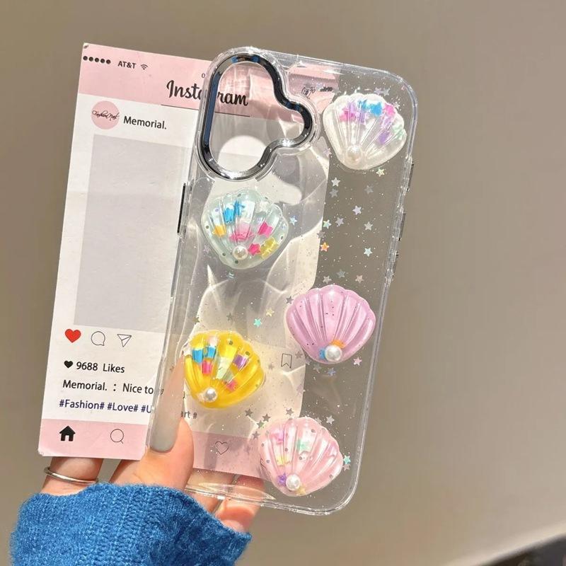 ins wind applies to Apple 15 mobile phone case, Epoxy three-dimensional shell 16promax light luxury transparent 13 niche creativity