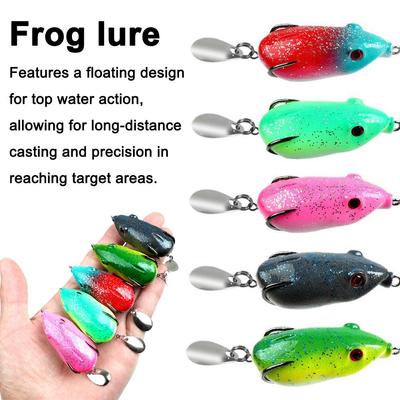 Mini Frosch Softbait 12g Doppelhaken Versteckhaken Angelköder Köder Frosch Donner Künstlich Bionisch Frosch U2O1