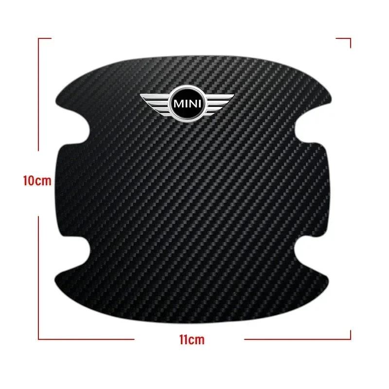 CCM1 For BMW M 4PCS Carbon Fiber Car Door Handle Protection Sticker Emblem Accessories For MINI Cooper Fridge One F56 R56 R57 R58 R59