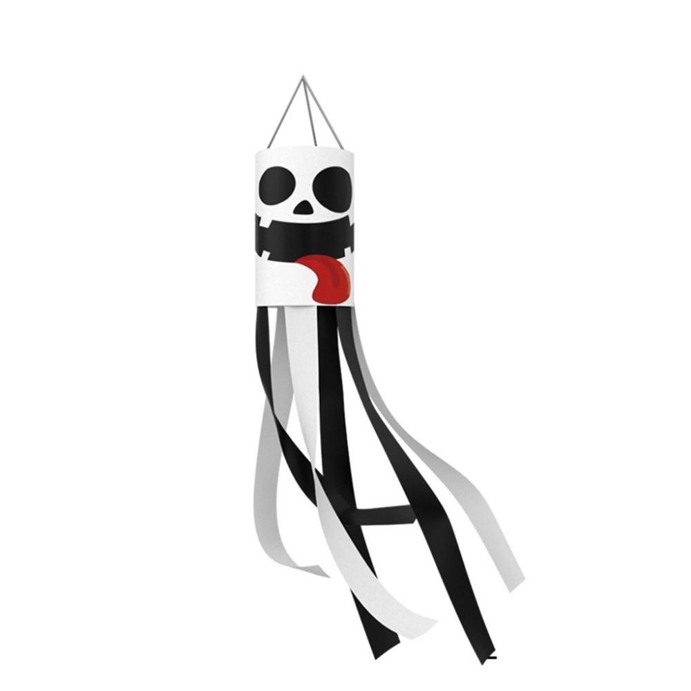 Spooky Halloween Windsock Flag Skeleton Halloween Hanging Ornaments Courtyard Decoration