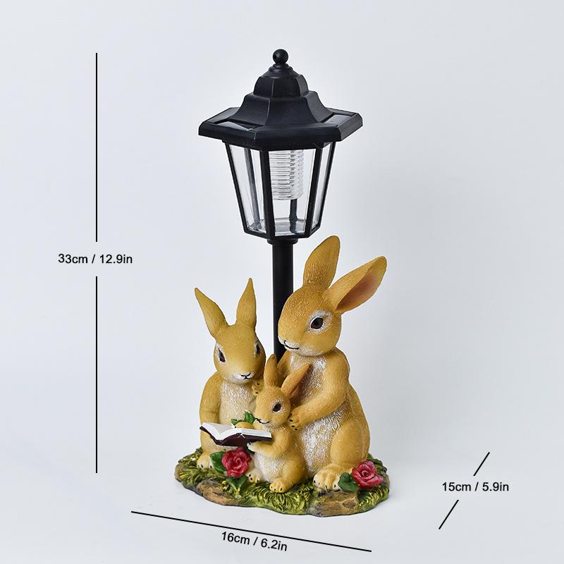 JYL TS/072,Resin Garden Gnome Solar Outdoor Light Figurine Statue Lamp for Garden Villa Home Decor