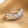 Lindon Classic Copper Alloy Zircon Ring Ladies Jewelry Wedding Promise Party Gift