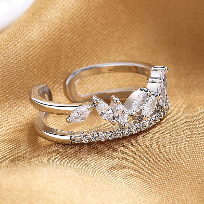 Lindon Classic Copper Alloy Zircon Ring Ladies Jewelry Wedding Promise Party Gift