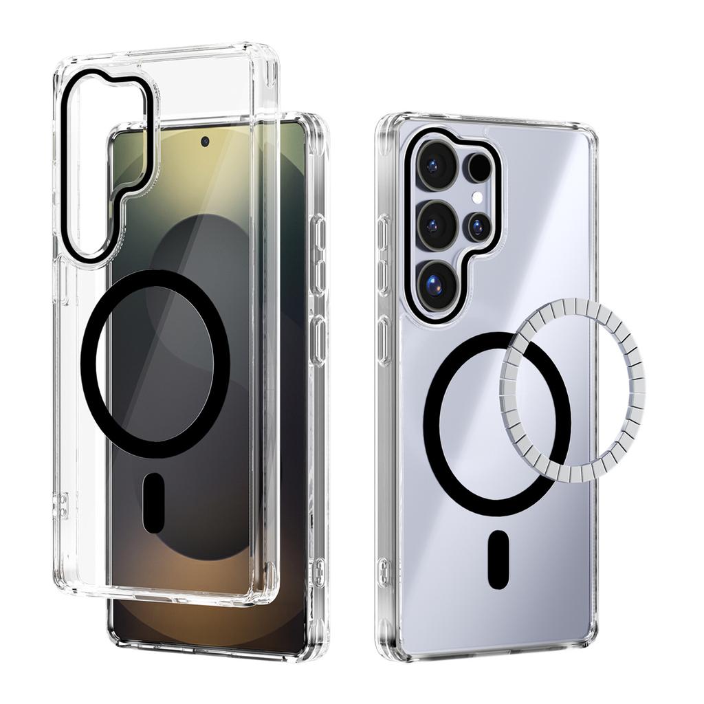 For Magsafe Magnetic Phone Case for Samsung Galaxy S25 Edge S25 Ultra S25 Plus A07 A17 Shockproof Transparent Hard Cover Soft