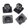 2/10Pcs Male Plug Straight Terminal Panel Mounted Connector 3 Pin Female Jack Panel Mount Black Xlr Connector