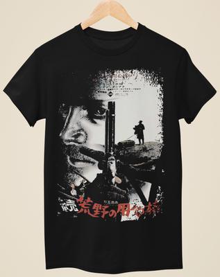 Django (1966) Unisex Schwarz T-Shirt Inspiriert von Japanischen Filmplakaten