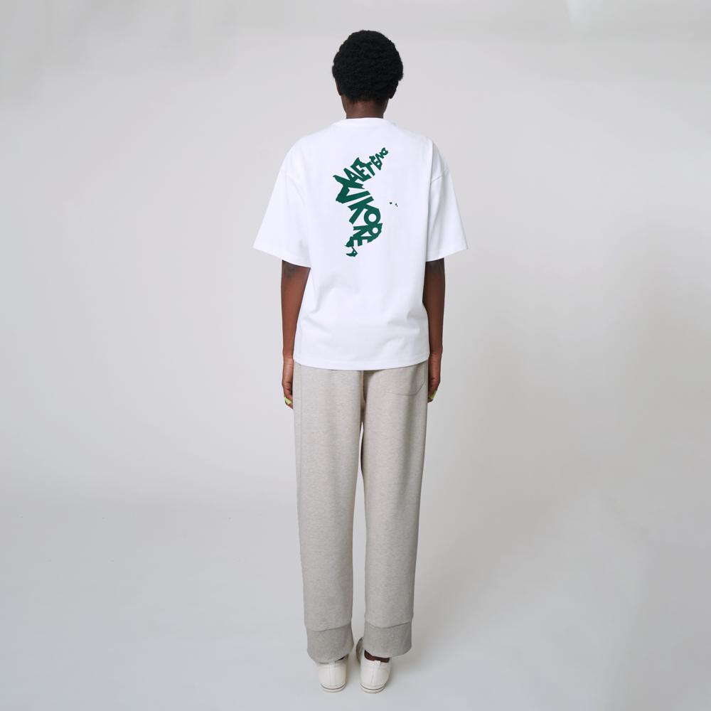 ATHPLATFORM Au42Th02 Half Sleeve Print Top_White
