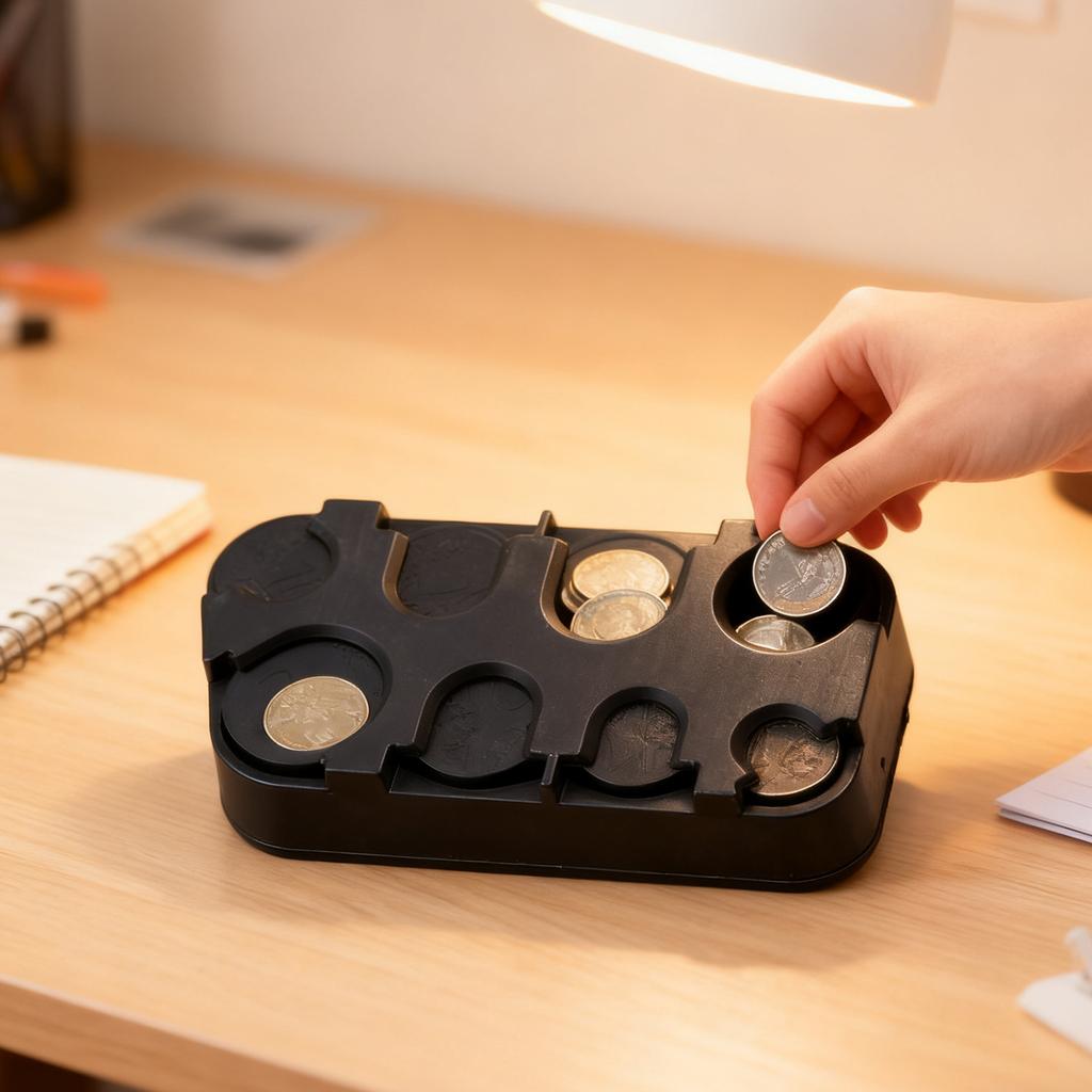 Universeller Münzhalter für Auto, Münzorganizer, Tragbare Münzaufbewahrung, Münzsortierer Tragbarer Auto-Kleingeldbetrachter Münzbox