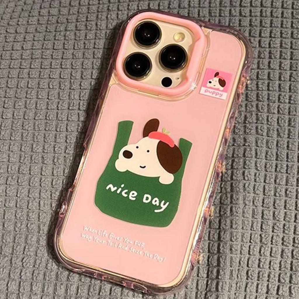 For Apple Mobile Phone Protective Cover Half Case Four-corner Lanyard Girls Fashion Three-dimensional Funny Cartoon Cute Mobile Phone Case
