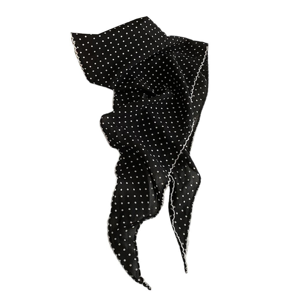 French Style Dot Head Scarf Lightweight Hair Wrap Everyday Styling Scarf For Women Stylish Outdoor Accessory