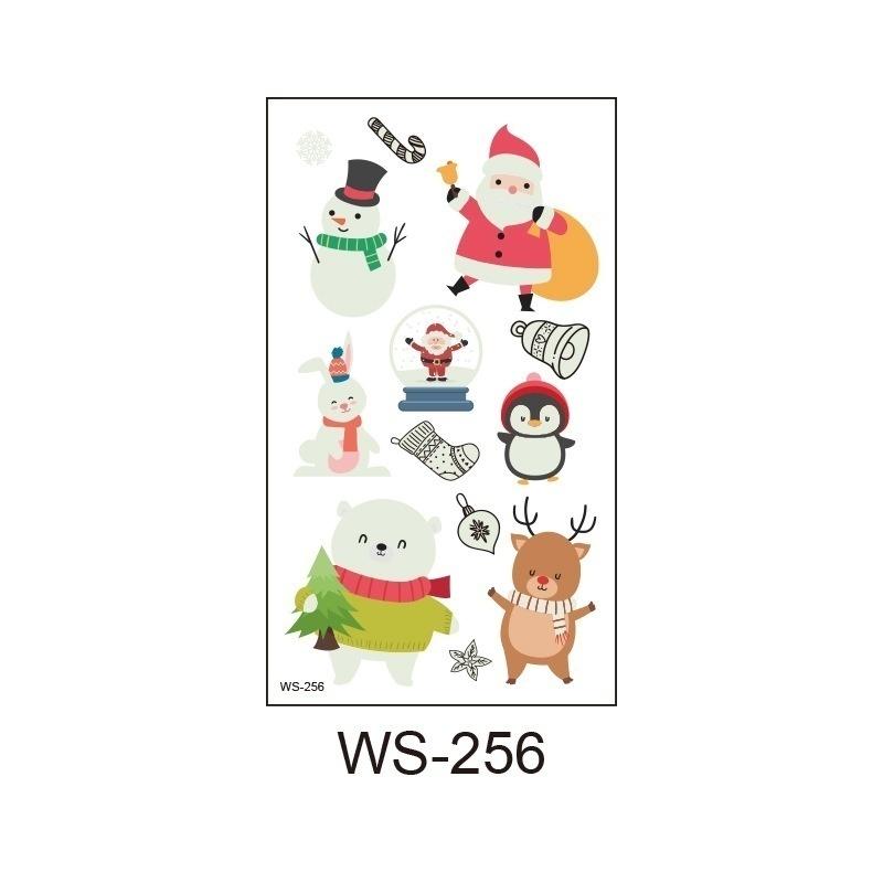 10pcs/set New Christmas Luminous Tattoo Stickers Children Luminous Toy Snowman Penguin Face Simulation Cartoon Stickers