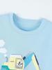 European Style Boys' Summer 2-Piece Cartoon Print Set with Round Neck and Short Sleeves
