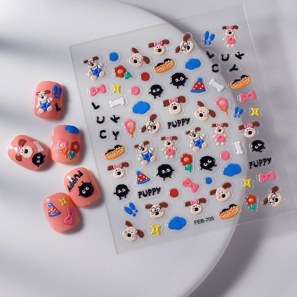 Japanische Cartoon-Hunde 3D-Nagelsticker für DIY Niedliche kindliche Nägel