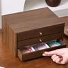 Walnut Multi-Layer Wooden Jewelry Box - Dustproof Organizer for Earrings, Rings, and Necklaces