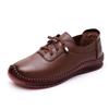 Mode Damen Echte Lederschuhe Frühling Damen Lässige Keilschuhe Schwarz Mama Las Bequem Klassisch Freizeit Loafer Schuh Ballerina Shdieoes