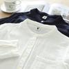 Women's Stand Collar Pure Cotton Shirt - Loose Double Layer Cotton Gauze