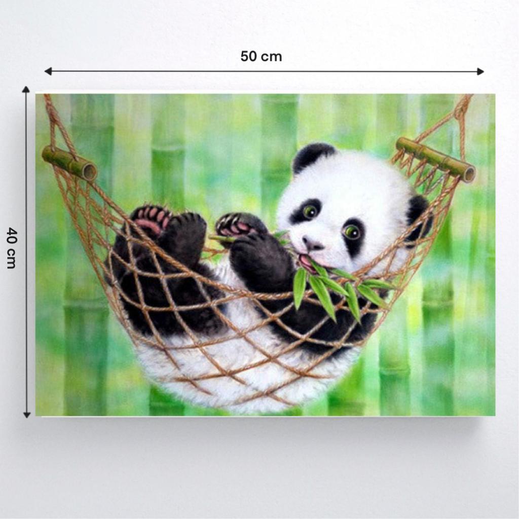 Malowanie Po Numerach Z Ramą Obrazy Do Malowania - Urocza Panda 50X40 Cm