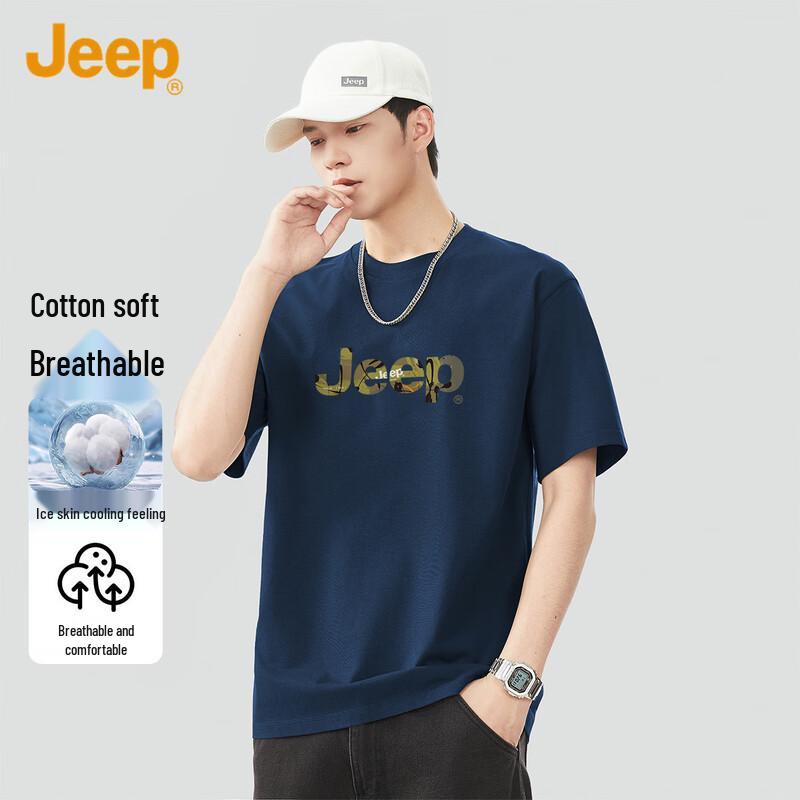 JEEP Men s Casual Round Neck Short Sleeve T-Shirt M