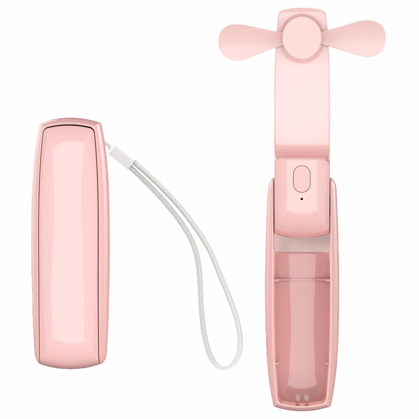 

Cute Student Silent Dormitory USB Charging Fan Portable Manual Fan Sturdy Shell розовый