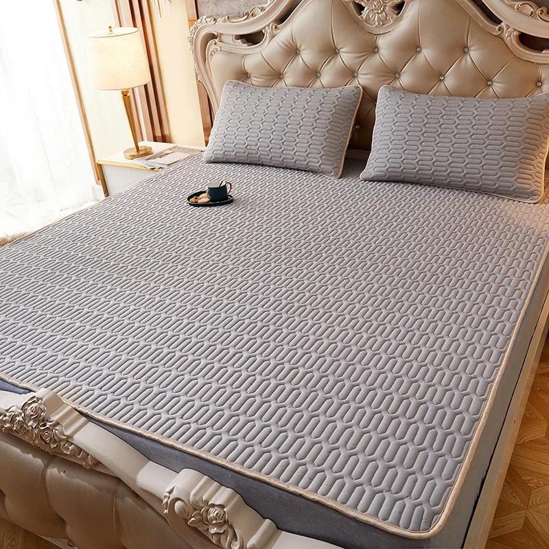 

Летний тонкий наматрасник, комплект постельного белья с наволочкой, простыня на подкладке, защитный коврик для кровати, коврик для спальной кровати, коврик для кровати с наволочкой 150x200cm +2XPillowcase