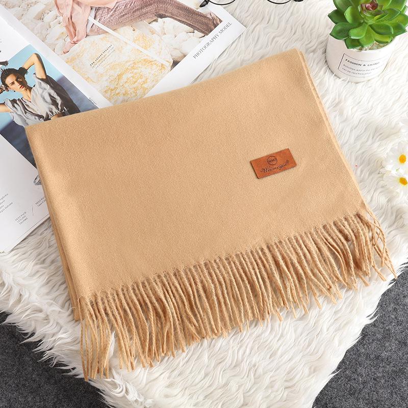 Korean Style Women's Winter Red Tassel Scarf - Imitation Cashmere Warm Gift