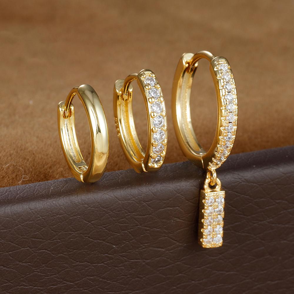 3PCS Trendy Stainless Steel Initial A-Z Letter Hoop Earrings Set For Women Fashion Huggies Cartilage Helix Piercing Jewelry