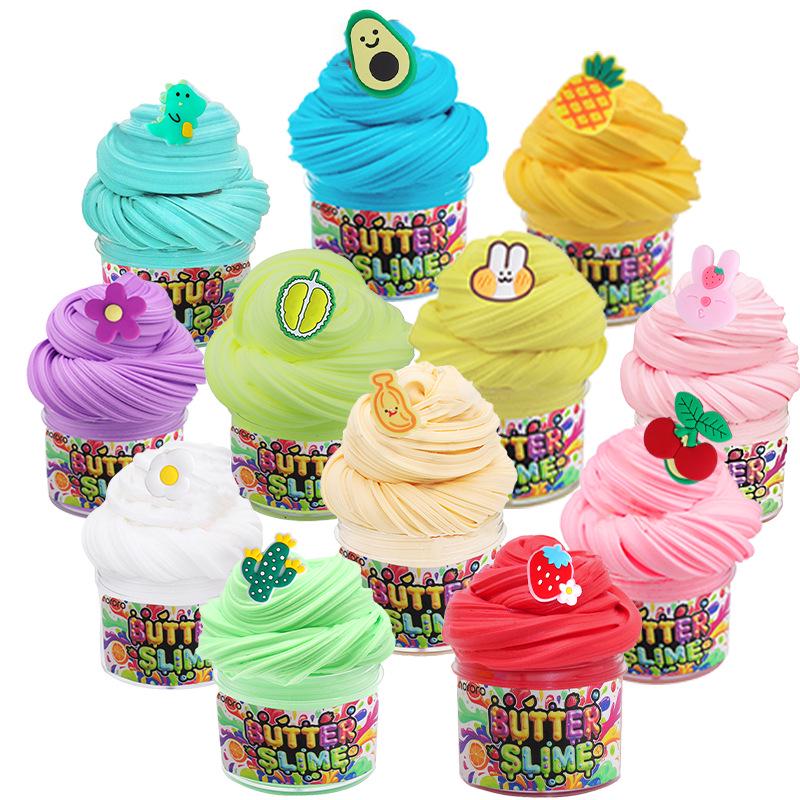 60ml Cross-border Peach Bubblegum Cotton Clay Puff Slime
