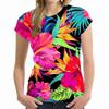 Cool and Fun Street Trendy T-shirts Fashionable 3D Palm Tree Printed Women's T-shirts