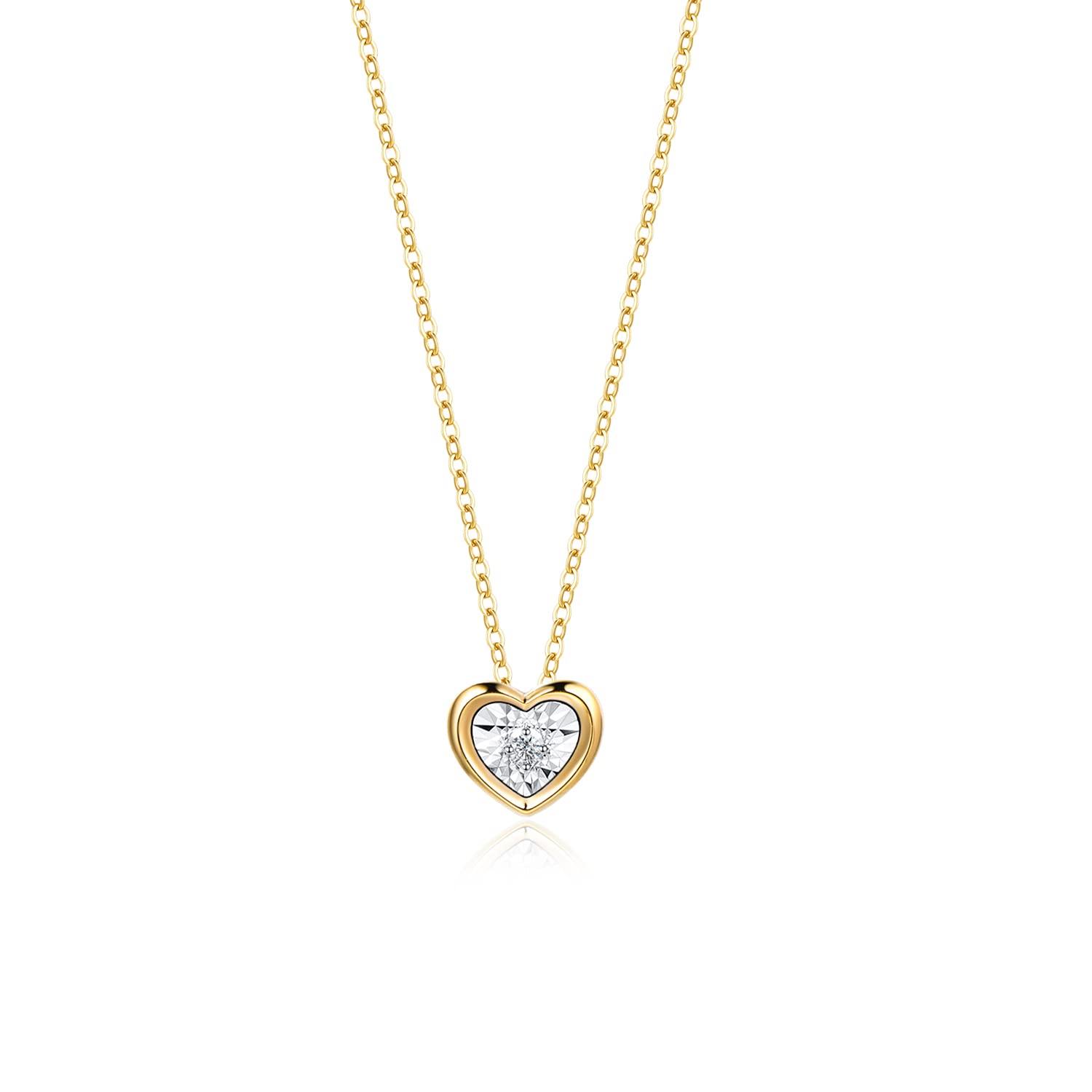 

Diamond K18 Necklace for Yellow Lab Heart Lab Gift Wrapping Included [FANCIME] Women, Gold, Diamond, 0.03ct, Pendant, Grown, Mother s Day, Christmas,