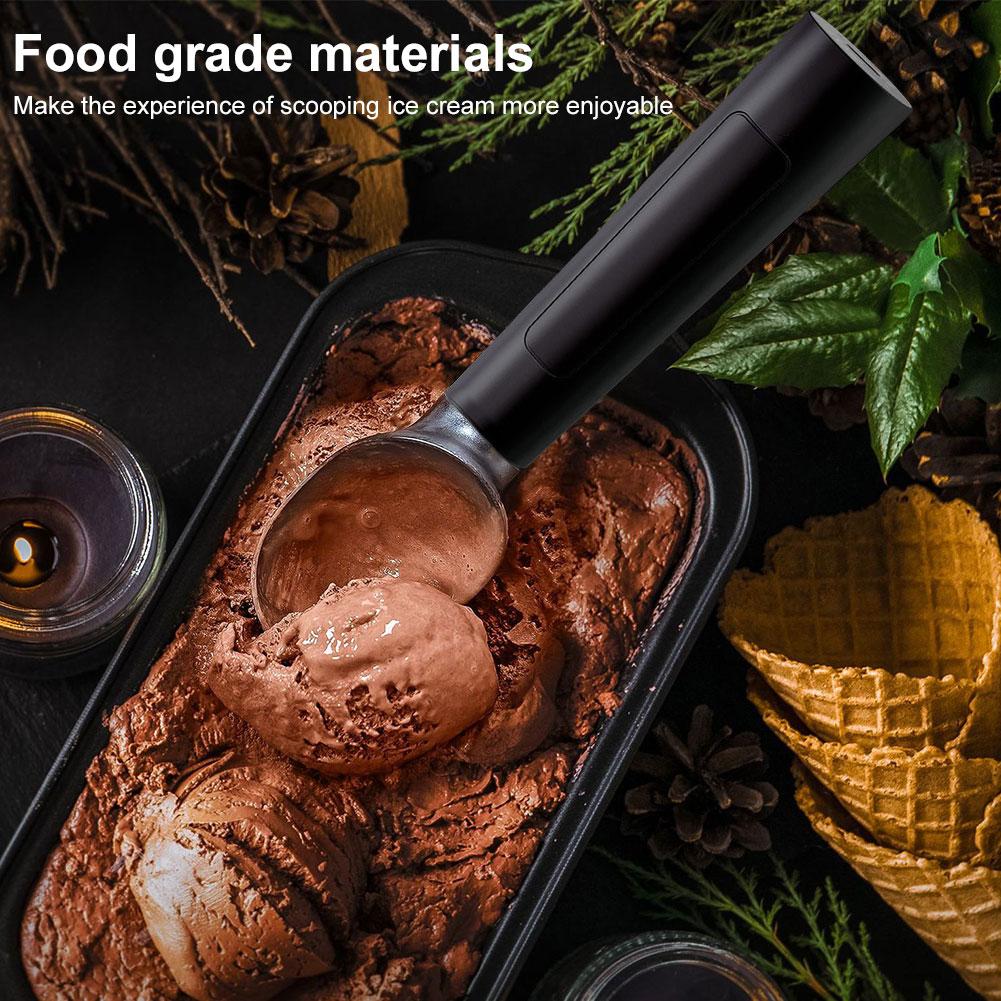 Heated Ice Cream Scoop Rechargeable Electric Scooper with LED Display for Hard Ice Cream Easy for Seniors & Kids