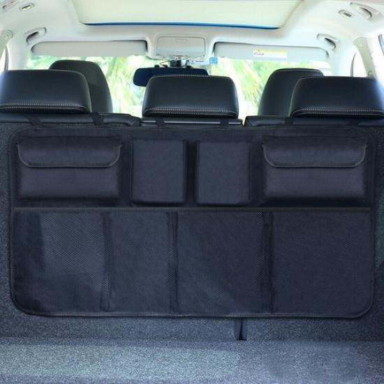 Universal Car Organizer Trunk Rear Back Seat Storage Bag Mesh Net Pocket Black