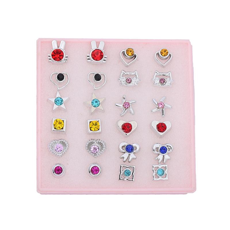 Korean Style 36-Pair Boxed Plastic Stud Earrings Set - Simple Internet Celebrity Birthday Gift