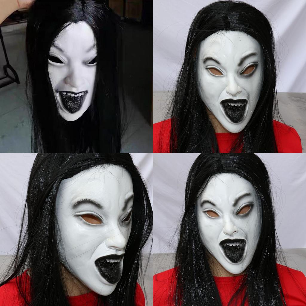 Female Ghost Mask Latex Costume Accessory For Horror Themed Events