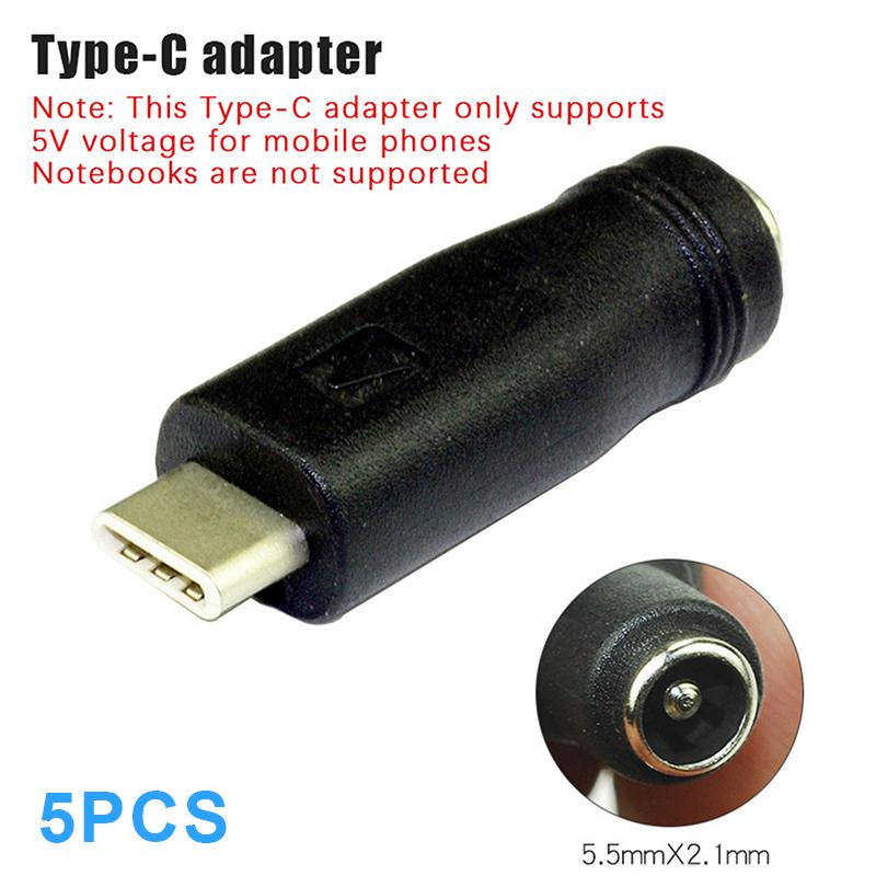 1/5/8/14Pcs Type C / Tablet Micro Usb 2.0 To Dc 5.5X2.1 Mm Power Jack Adapter Plug Usb C To Dc 5.5*2.1 Mm Connector Adapter 5V